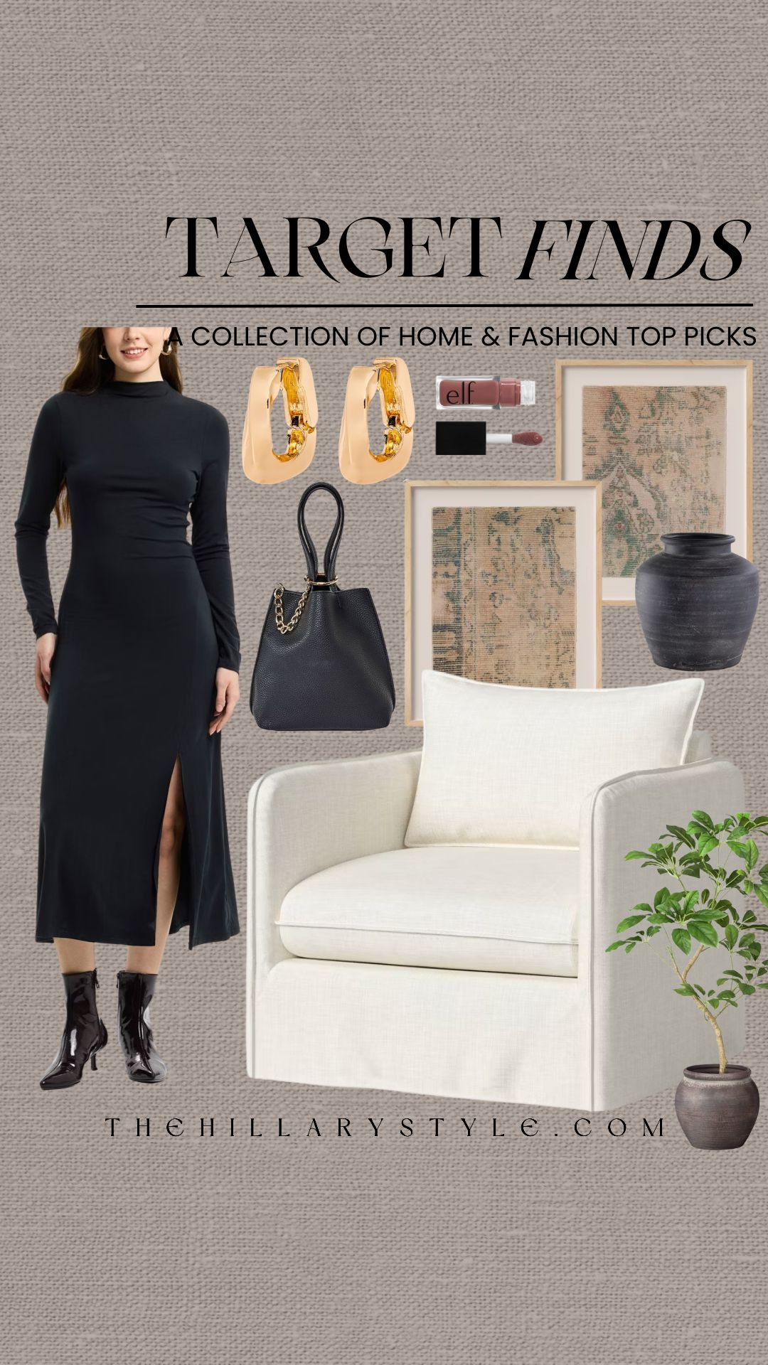 Target Winter to Spring Finds: Style & Home Refresh

The "uniform" you’ll see me in all season! 🖤 This Target black midi dress is the ultimate wardrobe MVP. I’m pairing it with black boots to keep it grounded while we transition into spring. There is something so chic about an all-black outfit—it’s giving total quiet luxury vibes with a bit of a dark romantic edge.

While you're updating your closet, don't sleep on the Target Home new arrivals. I am obsessed with this linen accent chair—it adds the perfect neutral texture to any corner. Pair it with a focal point faux tree for an instant pop of "evergreen" life and some minimalist framed wall art to create a high-end designer look on a budget. Target’s Studio McGee and Hearth & Hand collections are bringing all the spring refresh inspiration this year! 🕊️✨ 

 #TheHillaryStyle #TargetStyle #TargetHome #TargetFinds #MidiDress #TargetHomeDecor #TransitionalStyle #StudioMcGeeTarget #HearthAndHand #SpringHomeRefresh #InteriorStyling #QuietLuxuryHome #TargetHaul #PinterestHome 

#LTKHome #LTKootd #LTKSeasonal #LTKHome