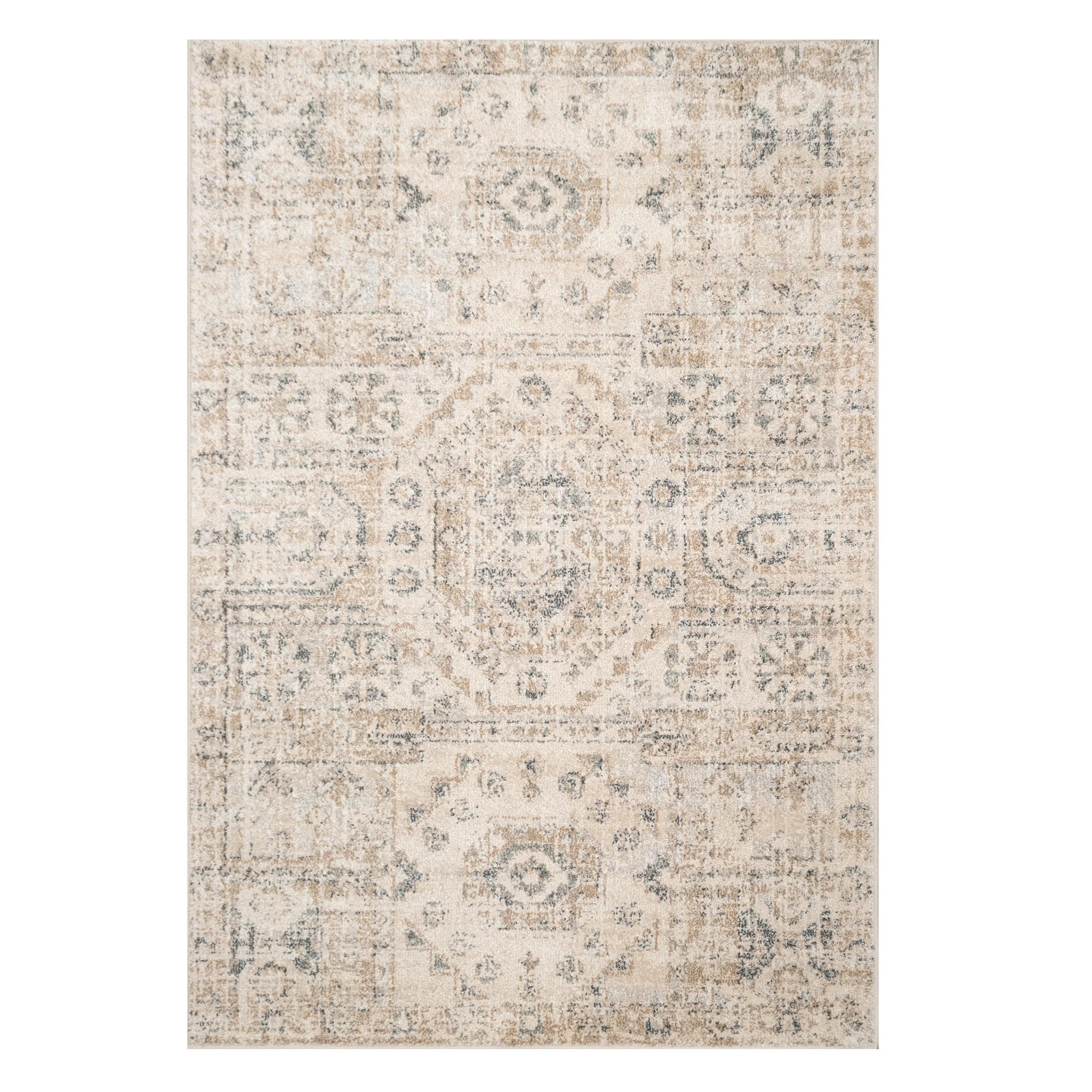 My Texas House Maeve 5'3" X 7' Tan Geometric Area Rug | Walmart (US)