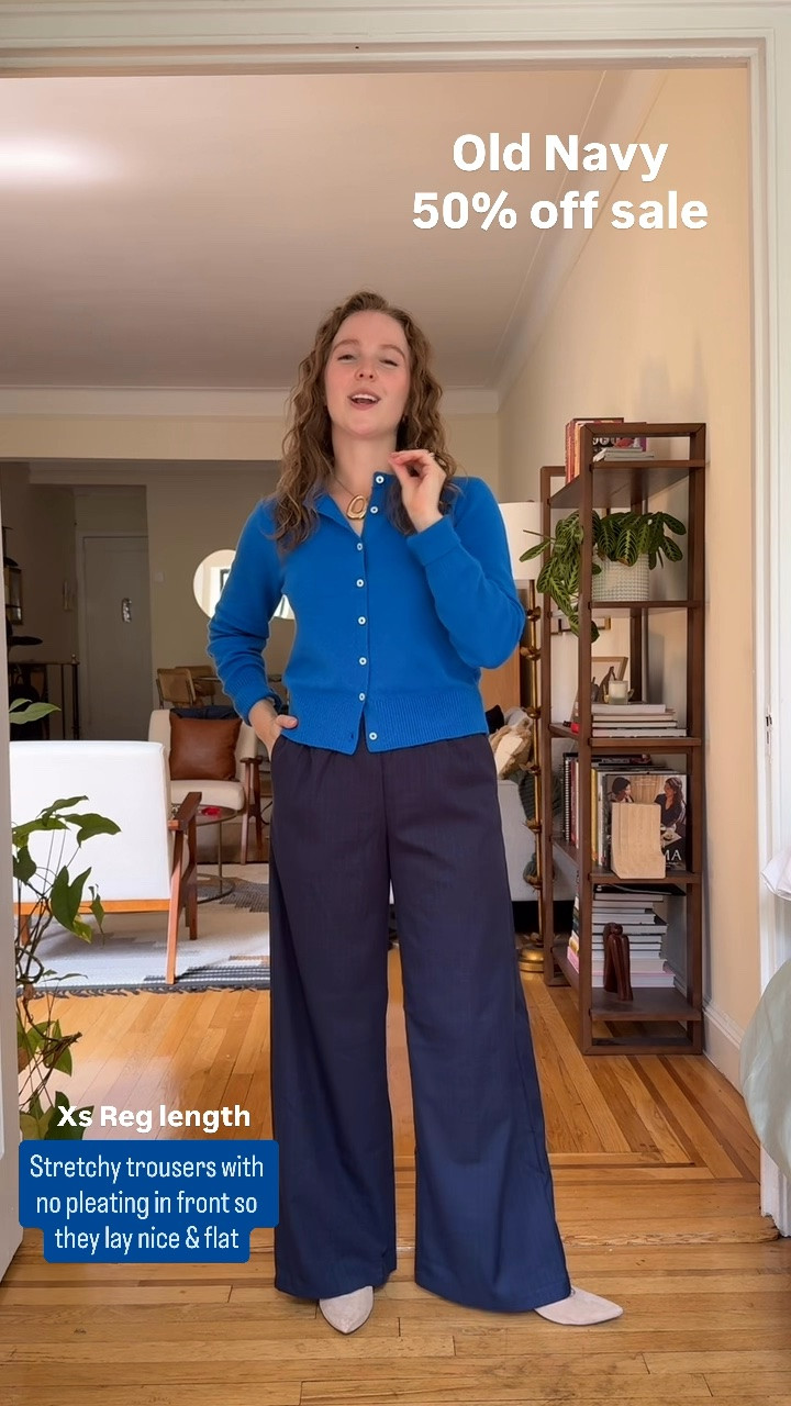 Teacher capsule trousers 50% off!
Xs reg length (I’m 5ft 2) old navy
Medium cozy cardigan 
Great for back to school, workwear

#LTKWorkwear #LTKSaleAlert #LTKPetite