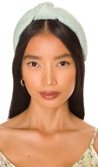 Open Weave Knotted Headband in Sea Green | Revolve Clothing (Global)