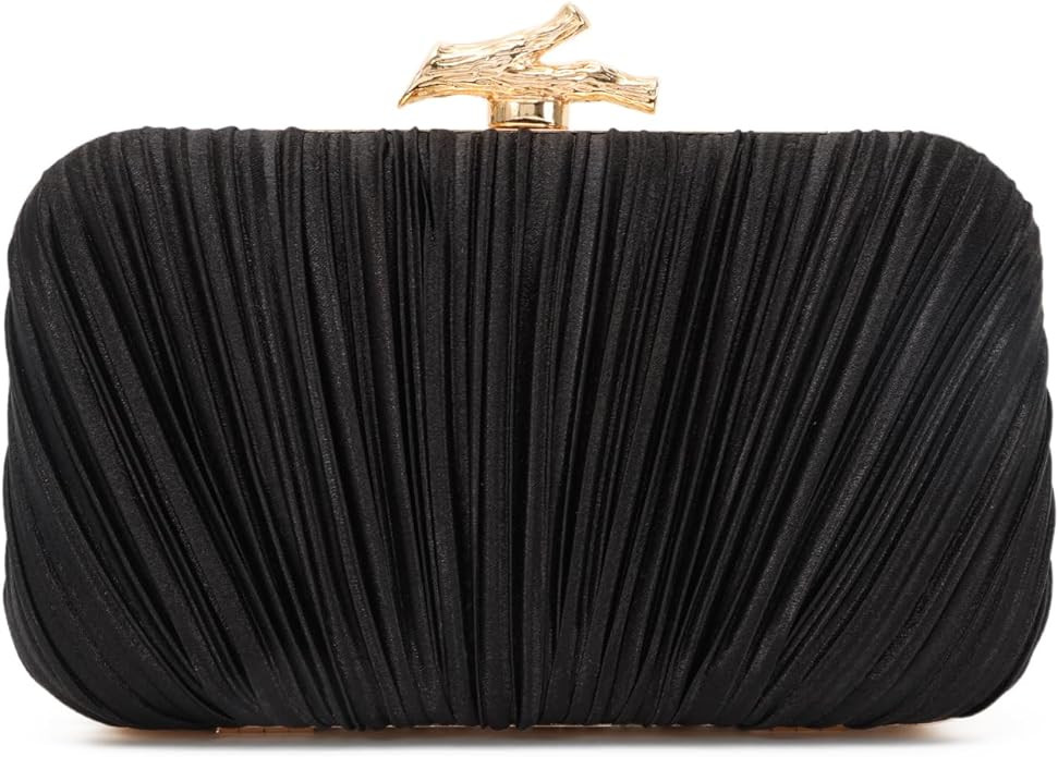 Clutch Purses for Women Evening Bag Pleated Clutch Bag with Chain for Wedding Party | Amazon (US)
