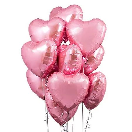 Pink Heart Balloons for Valentines Day Decorations - Pack of 10 Light Pink Heart Balloons for Annive | Walmart (US)