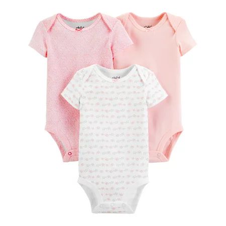 Child Of Mine By Carter's Short Sleeve Bodysuits, 3pk (Baby Girls) | Walmart (US)