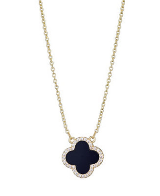 Gold Cubic Zirconia Black Clover Necklace | Macy's