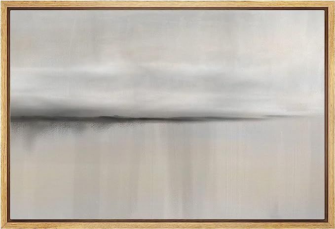 SIGNLEADER Framed Canvas Print Wall Art Pastel Watercolor Dark Gray Landscape Abstract Shapes Ill... | Amazon (US)