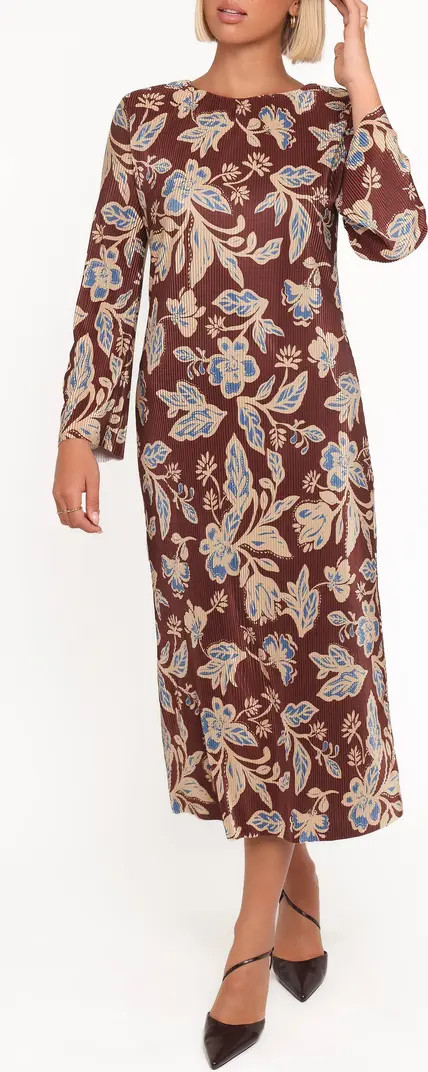 Morena Plissé Long Sleeve Midi Dress | Nordstrom