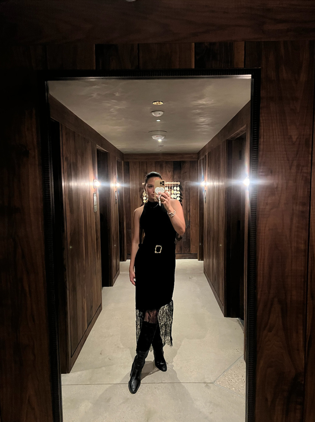 Night out look 🖤 My new skirt from LOFT is currently on sale and such a good staple. Paired it with a simple black top and boots for an easy, dressed-up moment. 

 #LTKgrwm #LTKootd