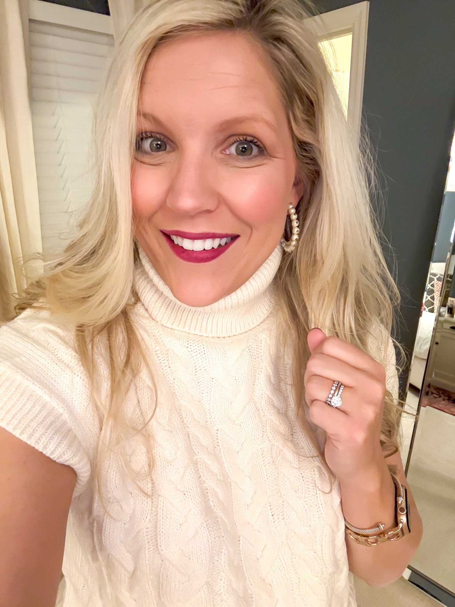 I love how a pair of earrings can dress up an outfit. These pearl hoops are perfect for upcoming holiday parties and would also make a great gift! They are also on sale now 🙌🏼
•
#kristieincarolina #liketkit #style #shopthepost 
#rewardstylebloggers #LTKseasonal
#christmasparty #holidayphoto #christmascard #outfitinspo #holidayoutfit #holidayparty

#LTKSeasonal #LTKFindsUnder50 #LTKHoliday