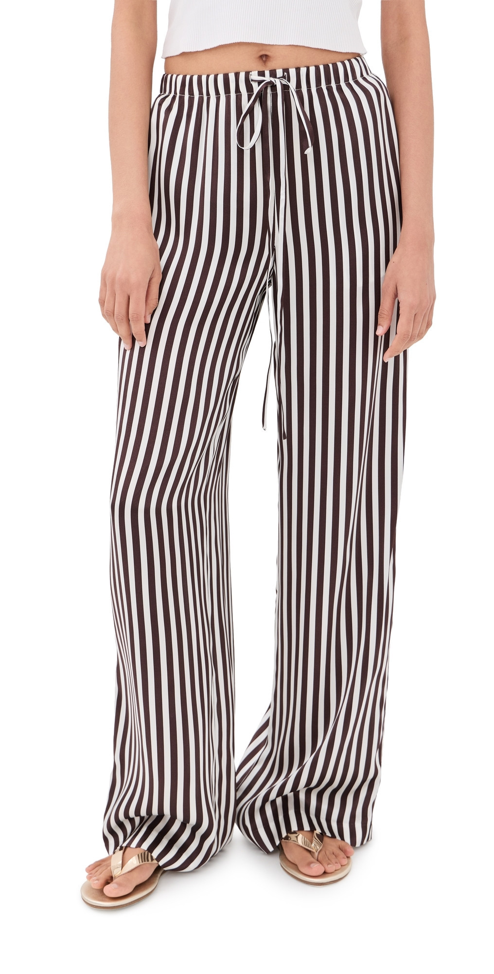 SPRWMN Kauai Silk Pants Brown Stripes L | Shopbop