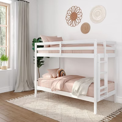 Now Furniture Bunk Bed for Kids, Twin over Twin, Engineered Wood, Textured White | Target