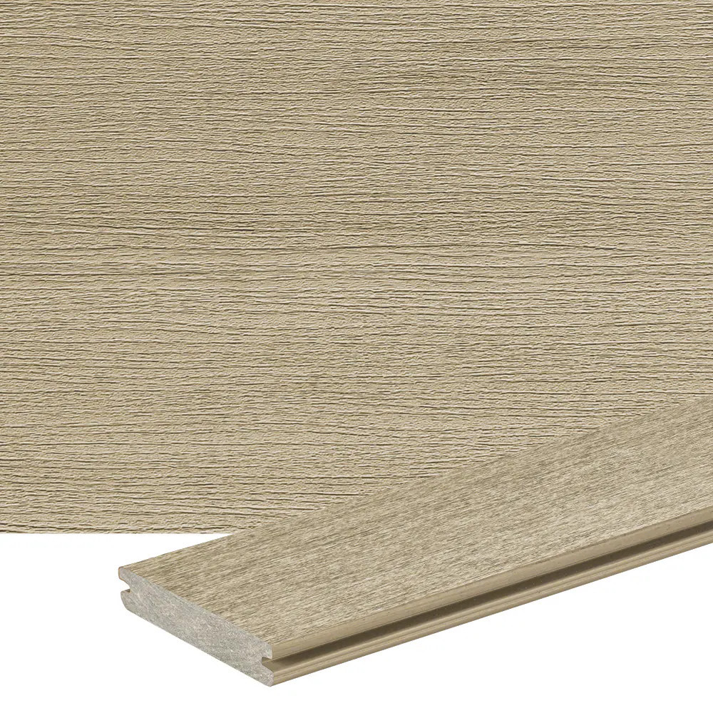 TimberTech Premier+ 1-in x 6-in x 16-ft Natural Oak Grooved Composite Deck board in Brown | PRPGV5416NO | Lowe's