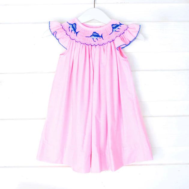 Swordfish Smocked Light Pink Gingham Dress | Classic Whimsy