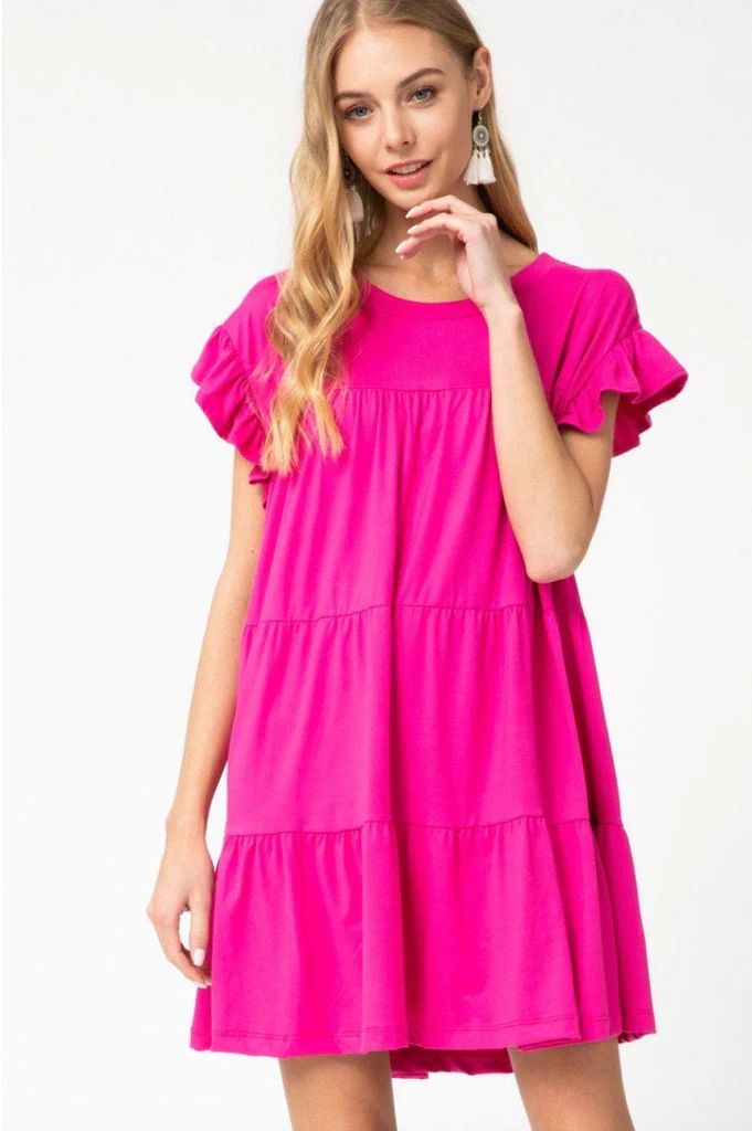 RESTOCK: Delilah Babydoll Dress: Fuchsia | Bella and Bloom Boutique