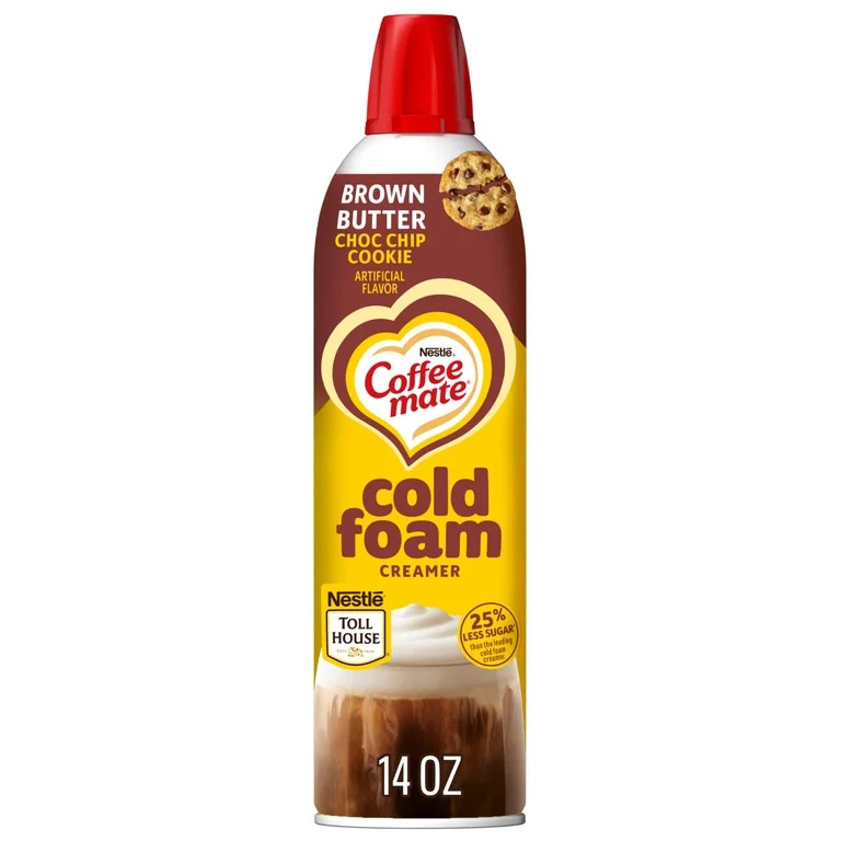 Coffee mate Non Dairy Butter Brown Chocolate Chip Flavored Cold Foam Coffee Creamer, 14 fl oz Can | Walmart (US)