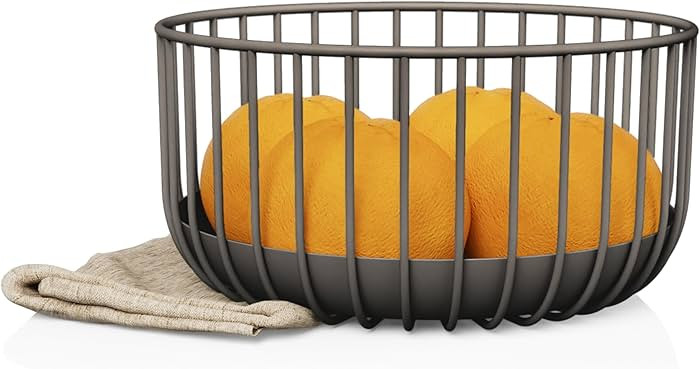 Fruit Basket - Scandinavian Minimal Design - Metal Steel Wire Decor with Removable Tray for Easy ... | Amazon (US)