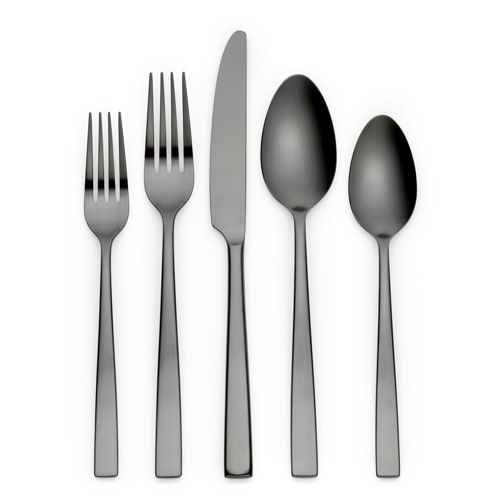 Ornative Tableware Kathryn 20-Piece Black 18/0 Stainless Steel Flatware Set (Service for 4)-ORN-0... | The Home Depot