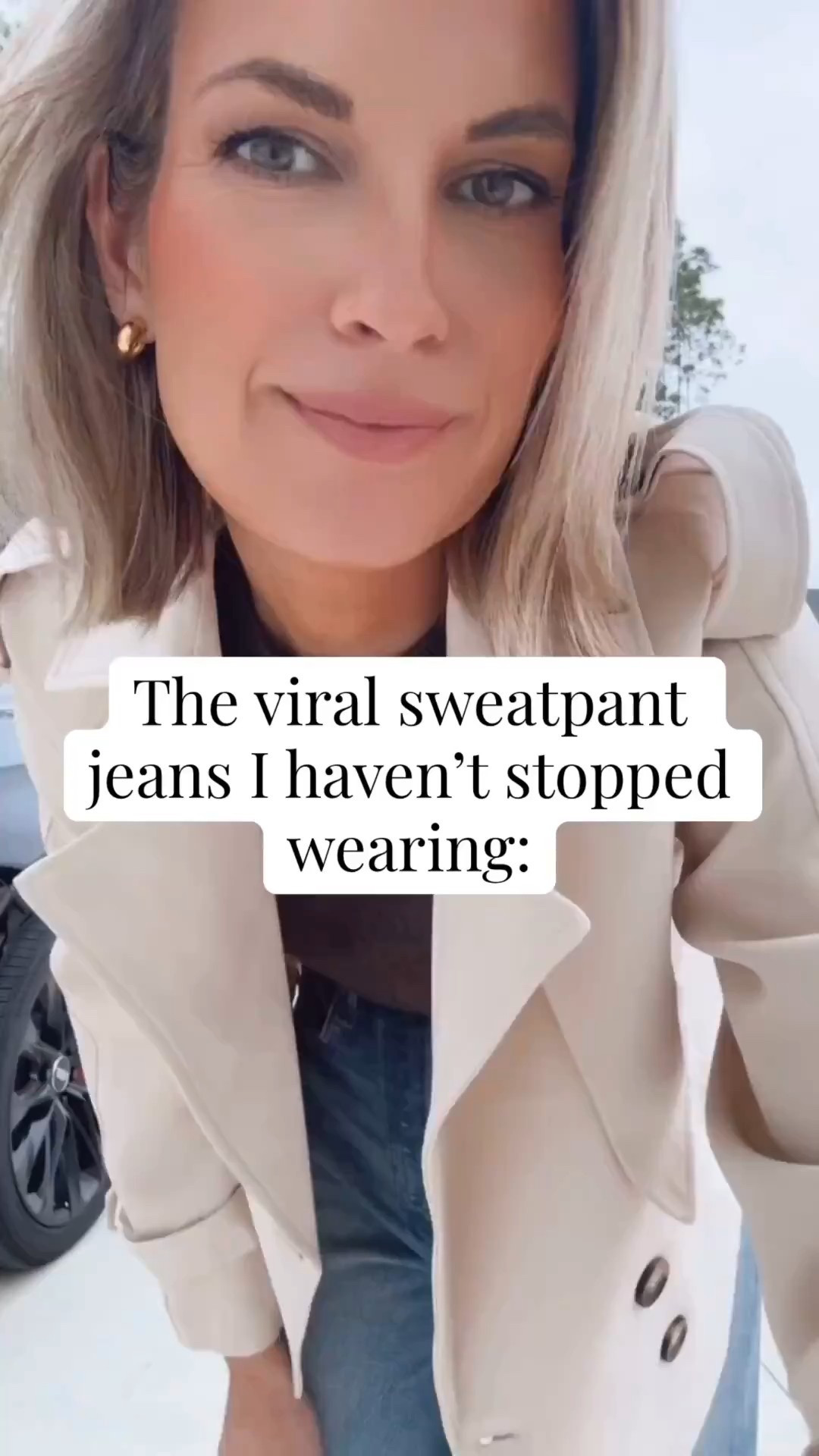 The viral sweatpant jeans! I’m 5’11” wearing size 27 (this pair has a 33” inseam). They’re a splurge but I haven’t found any tall friendly save options. 

#LTKTall #LTKOver40 #LTKootd