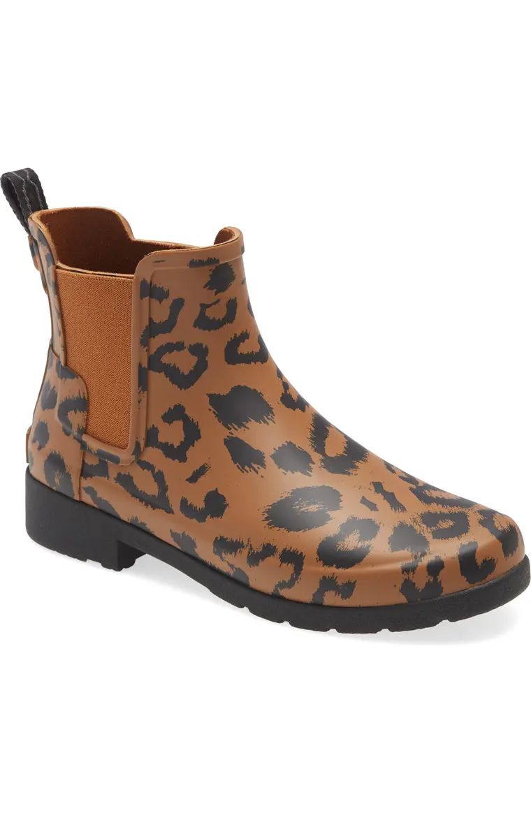 Original Leopard Print Refined Chelsea Waterproof Rain Boot | Nordstrom