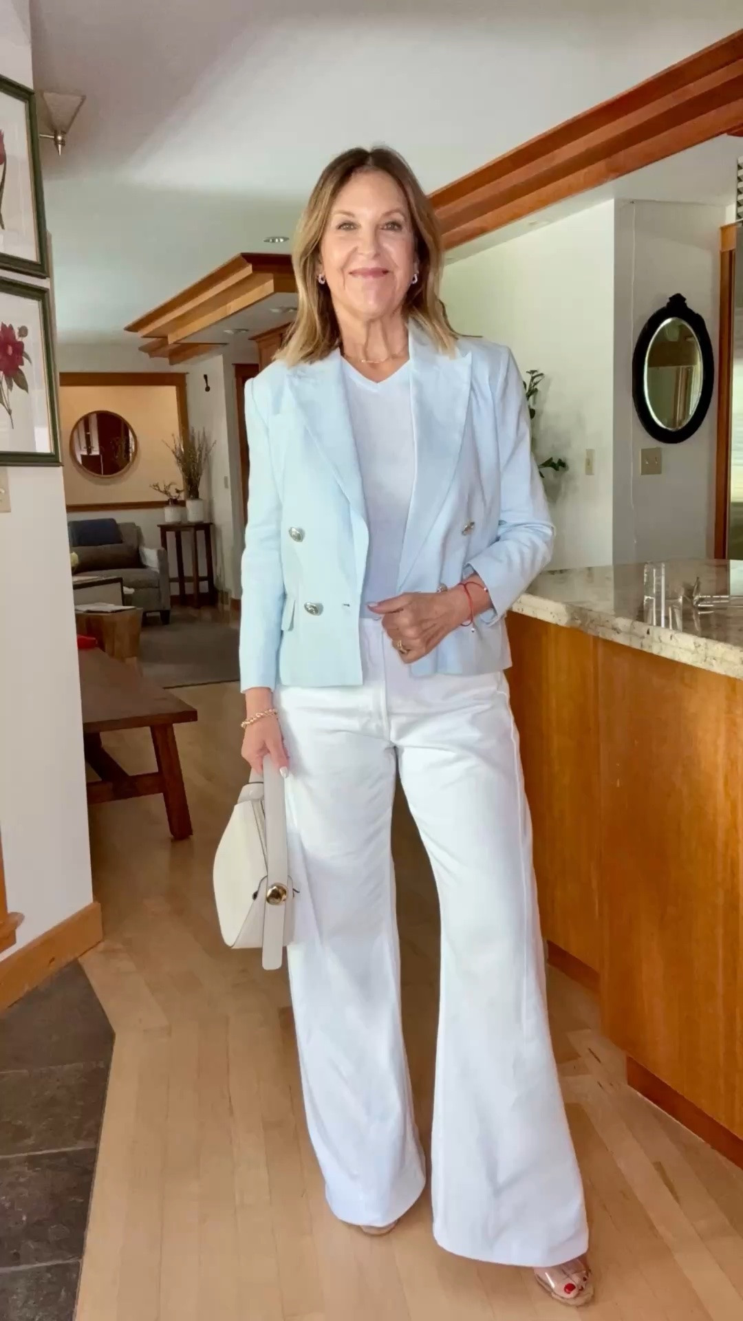 Cute jeans, the kind that make your legs look long. I’m 5’2” and wear a size 25 or 26. In this style, I’m wearing a size 26. In the same style, but in navy blue, I wear a 25 for a trimmer fit.

The jacket and top fit TTS I’m wearing an extra small and 0.

#LTKSeasonal #LTKOver40 #LTKPetite