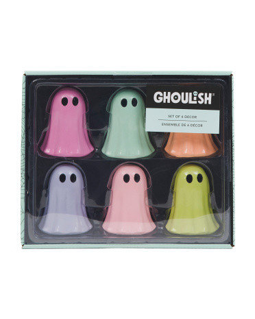 Set Of 6 Colorful Ghosts Decor | TJ Maxx
