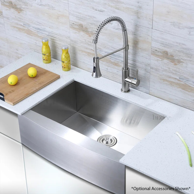 Luxury Handmade 30" L x 21" W Farmhouse Kitchen Sink | Wayfair North America