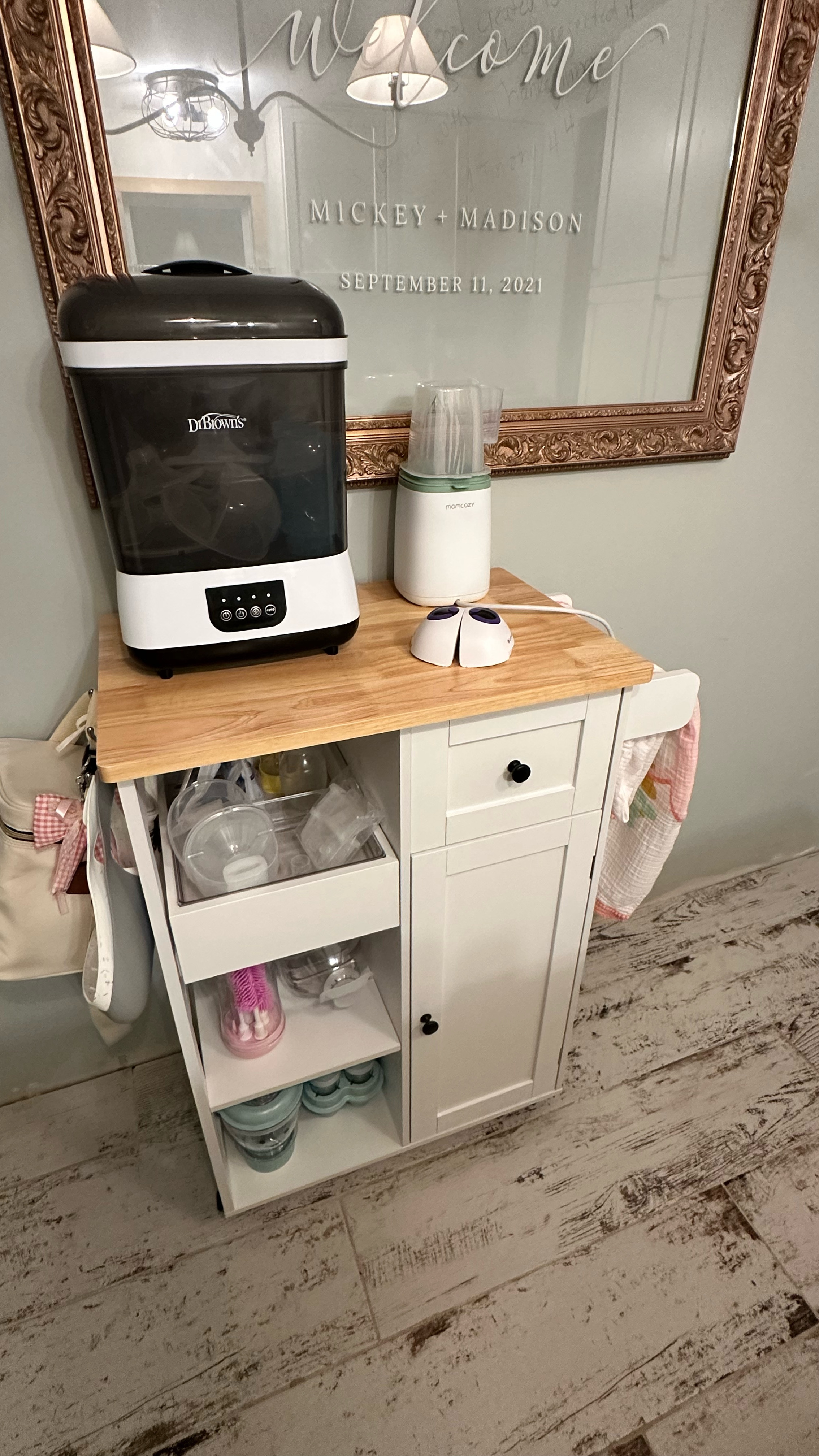 I created a baby kitchen cart because I was tired of bottles, pump parts, and baby items taking over my counters, cabinets, and drawers 🤍

This keeps everything sanitary, organized, and within arm’s reach — without cluttering your kitchen. Perfect for:
• bottle prep
• pumping moms
• newborn essentials
• small kitchens
• postpartum survival

If you’re a new mom or expecting, this setup is a game changer 🙌
#babykitchencart
#newmomhacks
#postpartummusthaves
#momorganization
#babyorganization
#smallkitchenhacks
#pumpingmomlife
#firsttimemom
#momtok
#organizedmom


#LTKKids #LTKHome #LTKmomlife