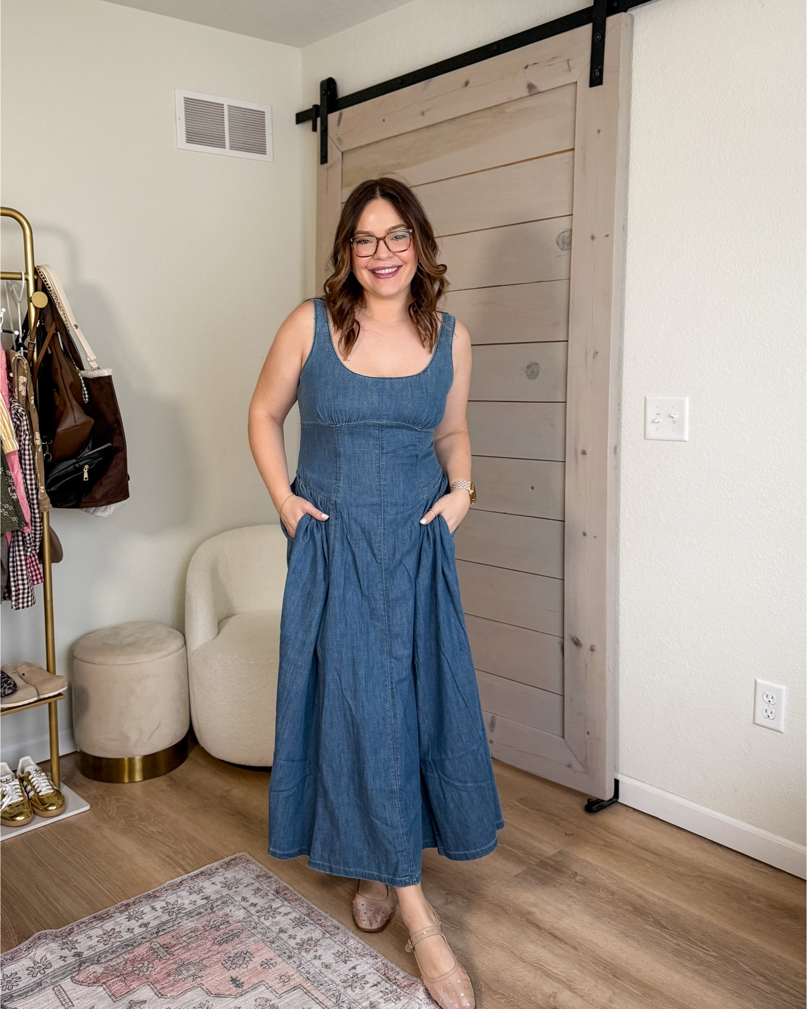 Bra free denim midi dress with pockets! // spring fashion / workwear 

#LTKMidsize #LTKSeasonal #LTKWorkwear