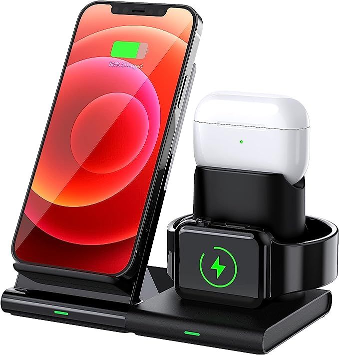 Hoidokly Wireless Charger, 3 in 1 Charging Station Dock for Airpods Pro/2, AppIe Watch 6/SE/5/4/3... | Amazon (US)