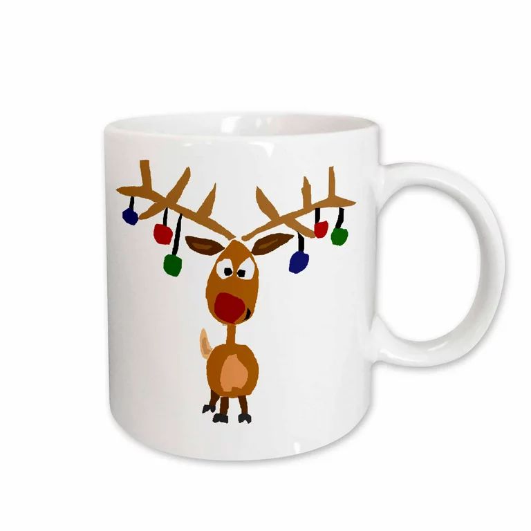3Drose Funny Rudolph The Red Nosed Reindeer Christmas Art - Ceramic Mug, 11-Ounce | Walmart (US)