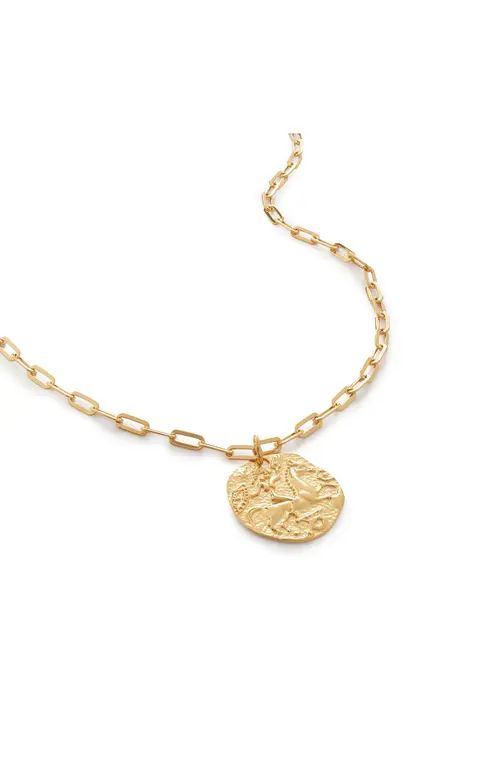 Monica Vinader Goddess Coin Pendant Necklace in 18Ct Gold Vermeil On Sterling at Nordstrom | Nordstrom