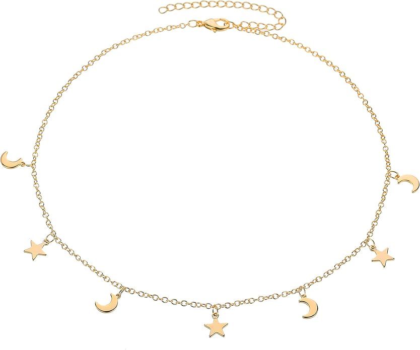 Joyiever Star Choker Necklace Star Necklace for Women,Dainty Star Necklace Choker for Teen Girls ... | Amazon (US)
