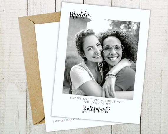 PRINTED - Bridesmaid Proposal Photo Card, Will You Be My Bridesmaid?, Maid Of Honor Photo Card, P... | Etsy (US)