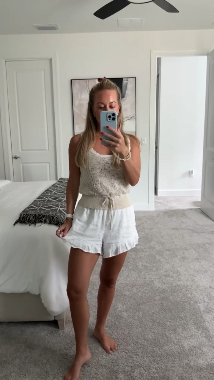 Wearing S these linen ruffle shorts and crochet top. 

Abercrombie dress sale, summer dress, linen dress, midi skirt, vacation style, resort outfit, beach dress, summer fashion, warm weather outfit, Abercrombie women, dress sale, summer wardrobe, sundress, seasonal sale

#LTKSeasonal #LTKootd