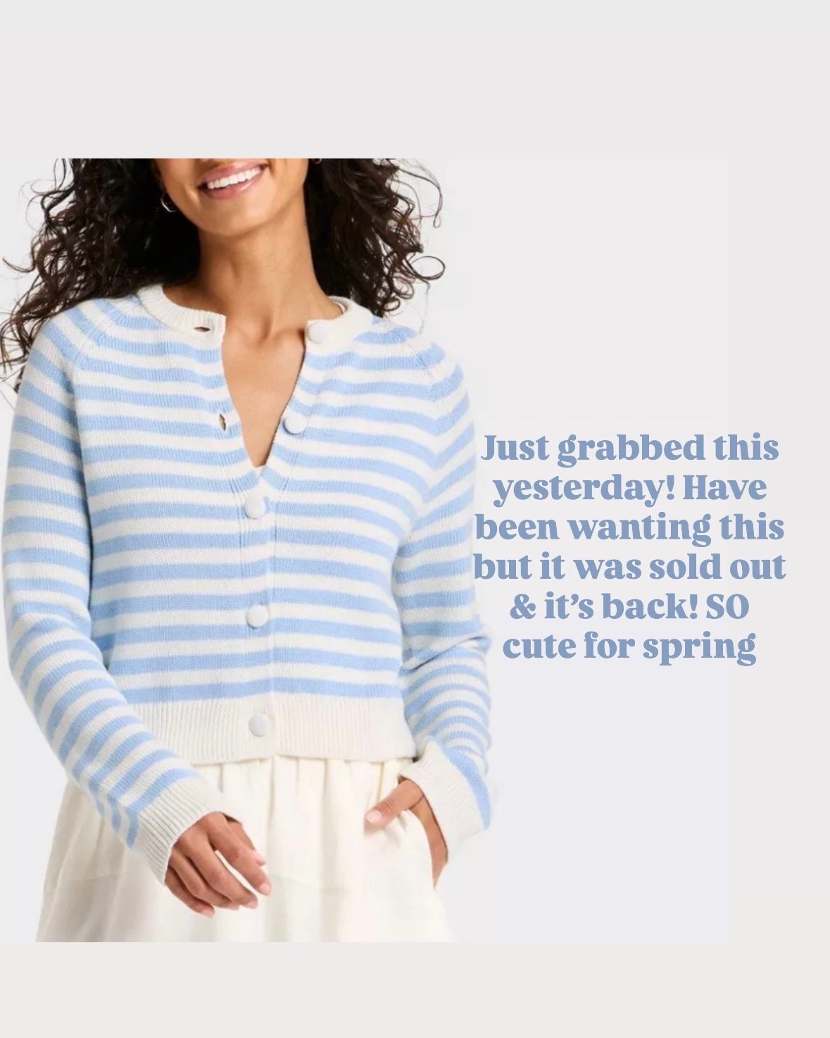 Obsessed with this color for spring! This cardigan is so good! 

Loverly Grey, Target find, Target fashion, blue and white striped cardigan, blue and white striped sweater, spring fashion, spring outfit ideas 

#LTKootd #LTKSeasonal