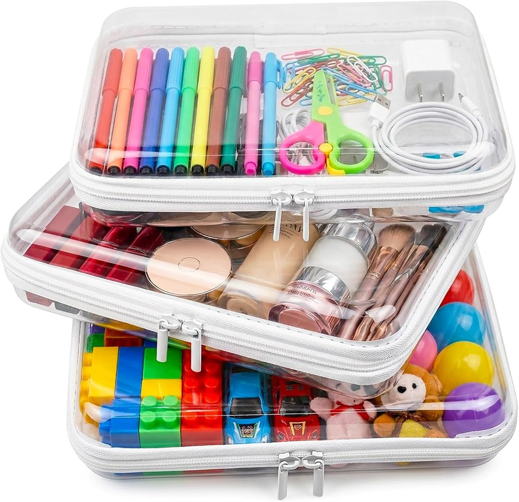 HOUYEE 3 Pack Clear Hard Shell Zipper Case (Large) | Amazon (US)