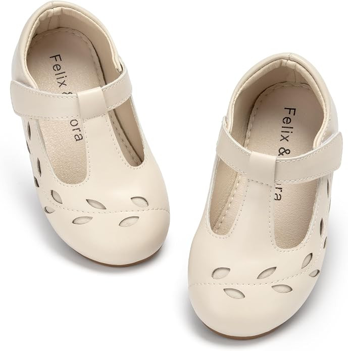 Felix & Flora Toddler Little Girl Flat Oxfords Dress Shoes - Mary Jane Princess for Girl Party Sc... | Amazon (US)