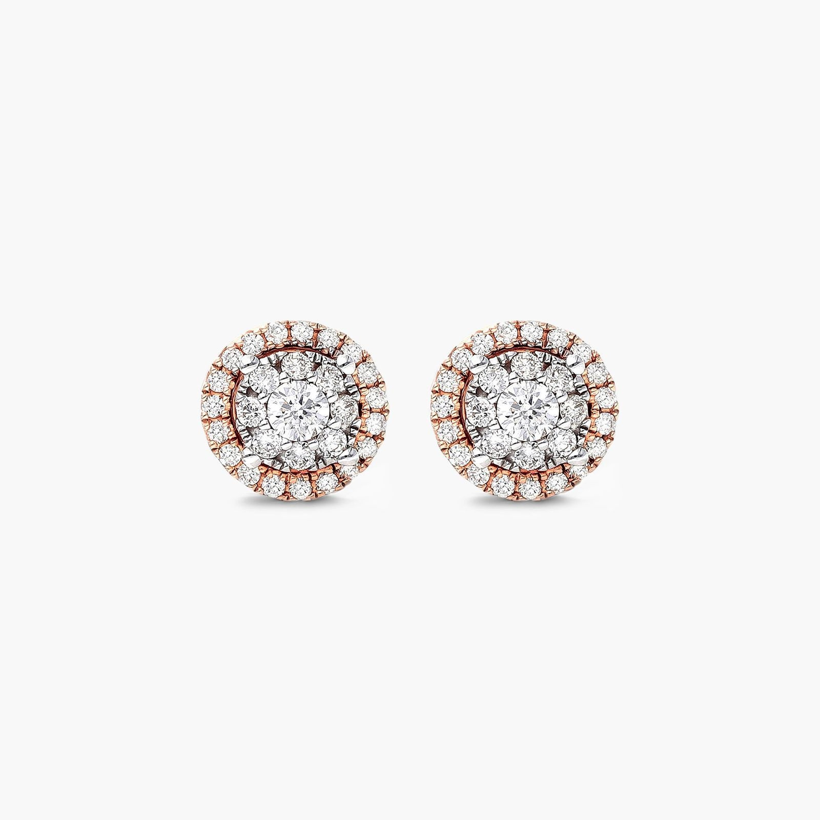 14K Rose Gold Round Halo Cluster Stud Earrings-81077r14 | JamesAllen
