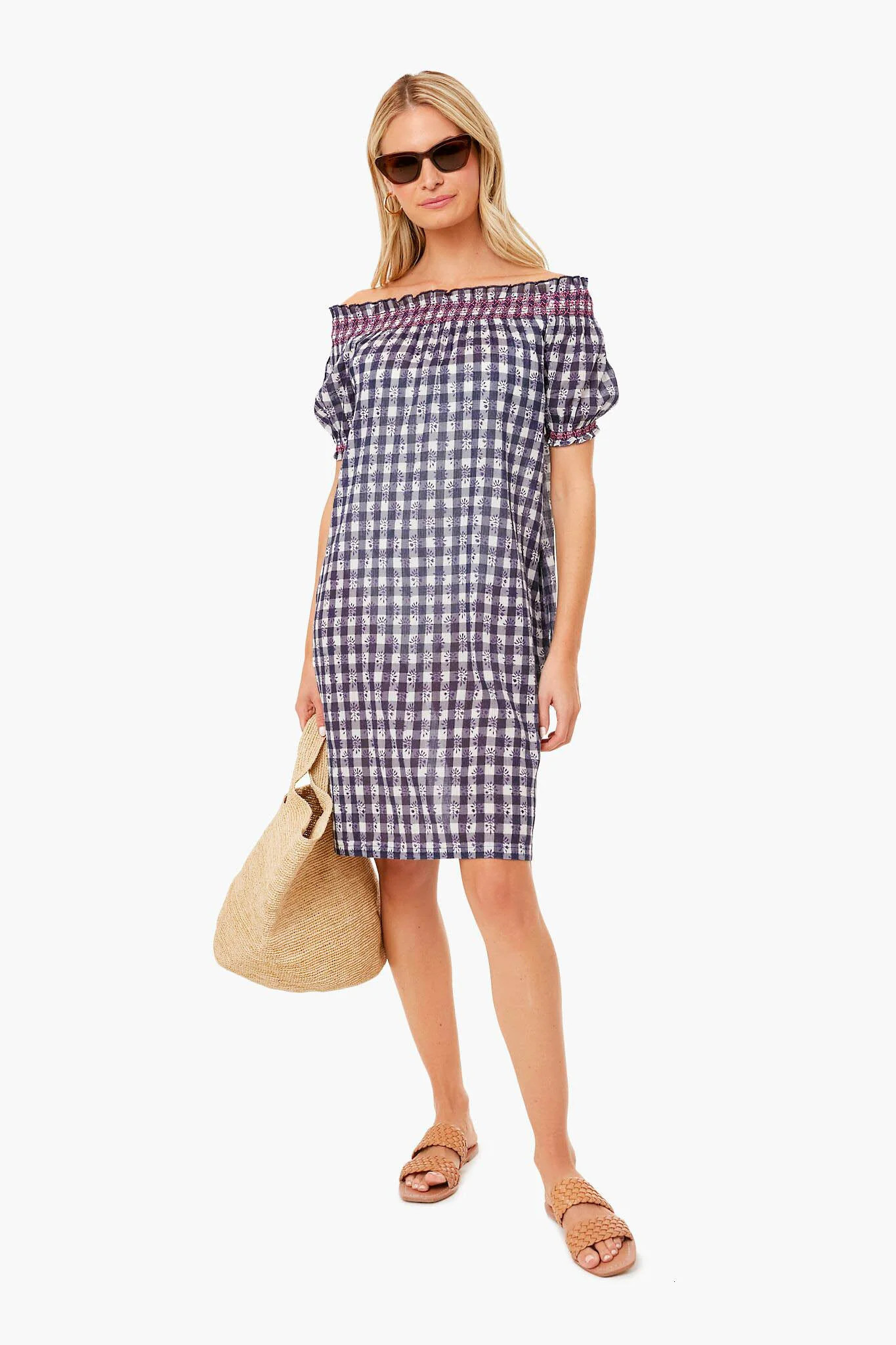 Embroidered Bleu Check Toulon Coverup | Tuckernuck (US)