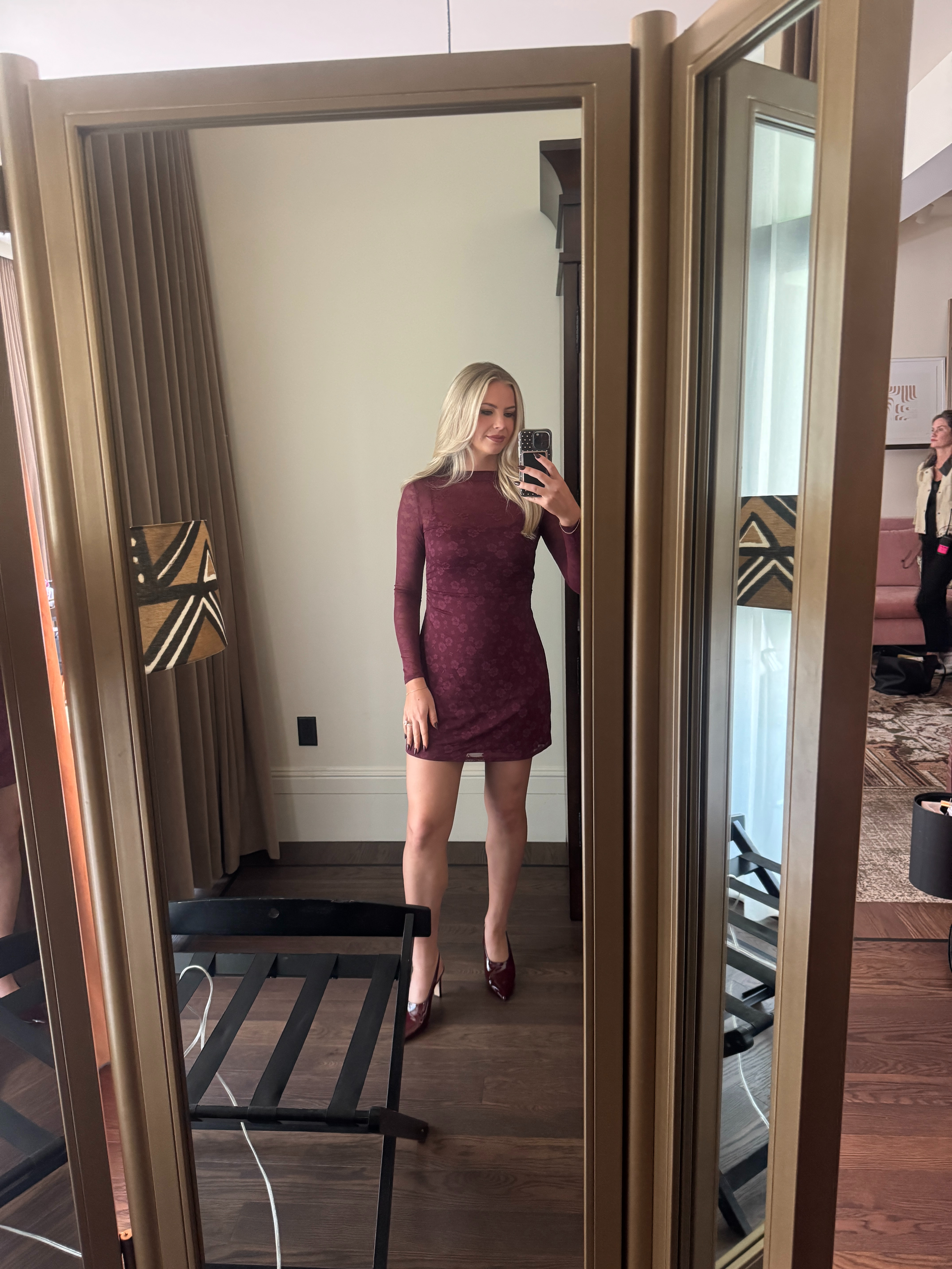 Obsessed with this Open Edit burgundy dress! ✨ Perfect for fall paired with these pointed toe heels. Also linking it in black as well! 

 #LTKStyleTip #LTKShoeCrush