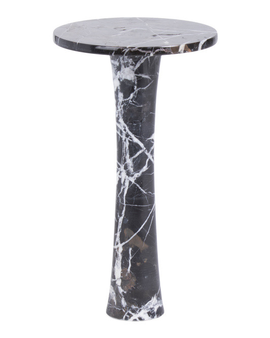 14x24in Zebra Solid Marble Table | TJ Maxx