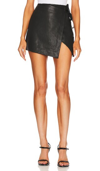 James Leather Skirt in Black | Revolve Clothing (Global)