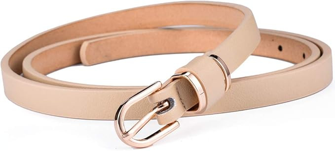 beltox fine Set of Women’s Skinny Leather Belt Solid Color Waist or Hips Ornament 10 Sizes … | Amazon (US)