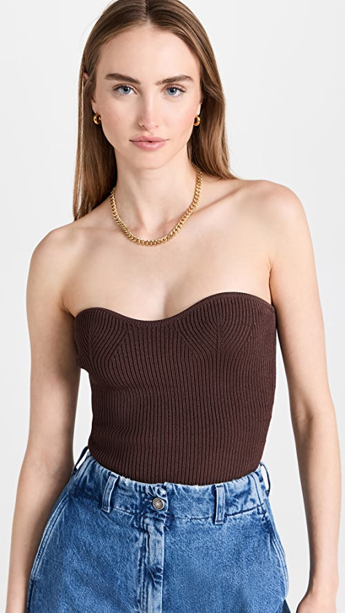 Brown Cass Bustier Knit Top | Shopbop