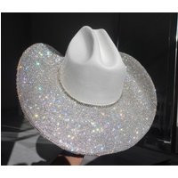 Top & Bottom Brim Rhinestone Cowgirl Hat. Western Wedding. Country Concert. Space Costume. Bridesmaids Outfits. Bachelorette Party | Etsy (US)