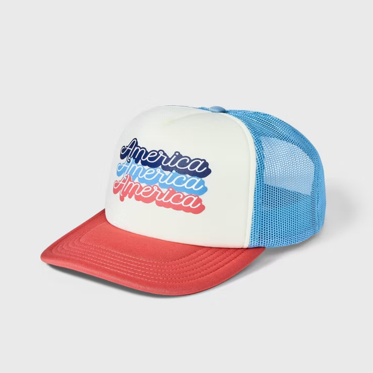 'America' Mesh Back Foam Trucker Hat - Red | Target