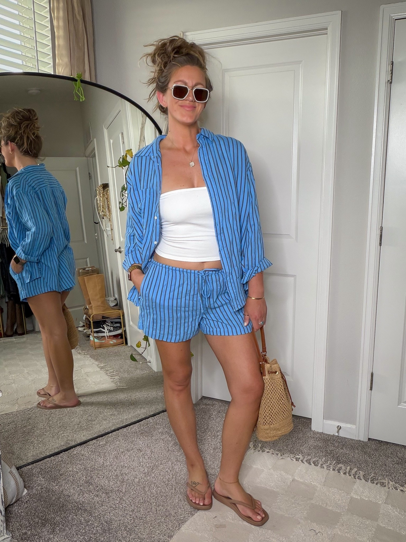 Large top, medium shorts

#LTKTall #LTKOver40