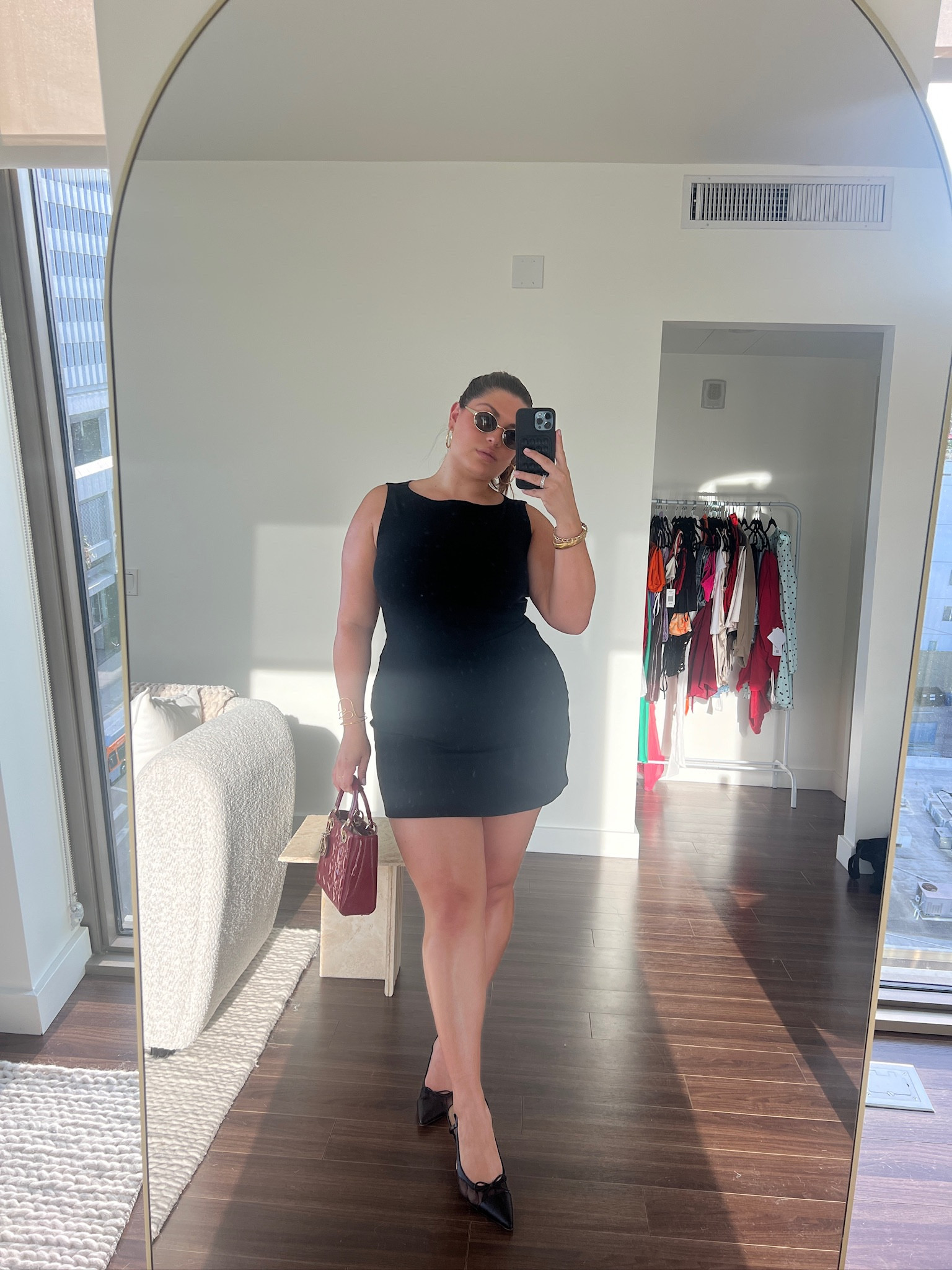 Besties, it’s me again!! Look at this fire fit I put together for a girls dinner last night😍❤️‍🔥

I’m wearing my one true love, the signature Dior red patent leather handbag, paired with my dolce vita black, pointy, mesh-heels, my new YSL sunglasses (just got yesterday) and my brand new black mini reformation dress!🖤💄

You need these pieces for your next girl’s night out!!🍾🥂 Also these pieces are perfect staples for your closet and can be styled in so many ways!!! I’ll truly be living in this dress & sunglasses all summer long!! 🕶️

Wearing the mini dress in XL, shows US 10, and some gold jewelry from Ettika!🤩 Also, I could not link Dior on here, so I linked the same bag from another site for you guys. 

#LTKMidsize #LTKStyleTip #LTKPlusSize