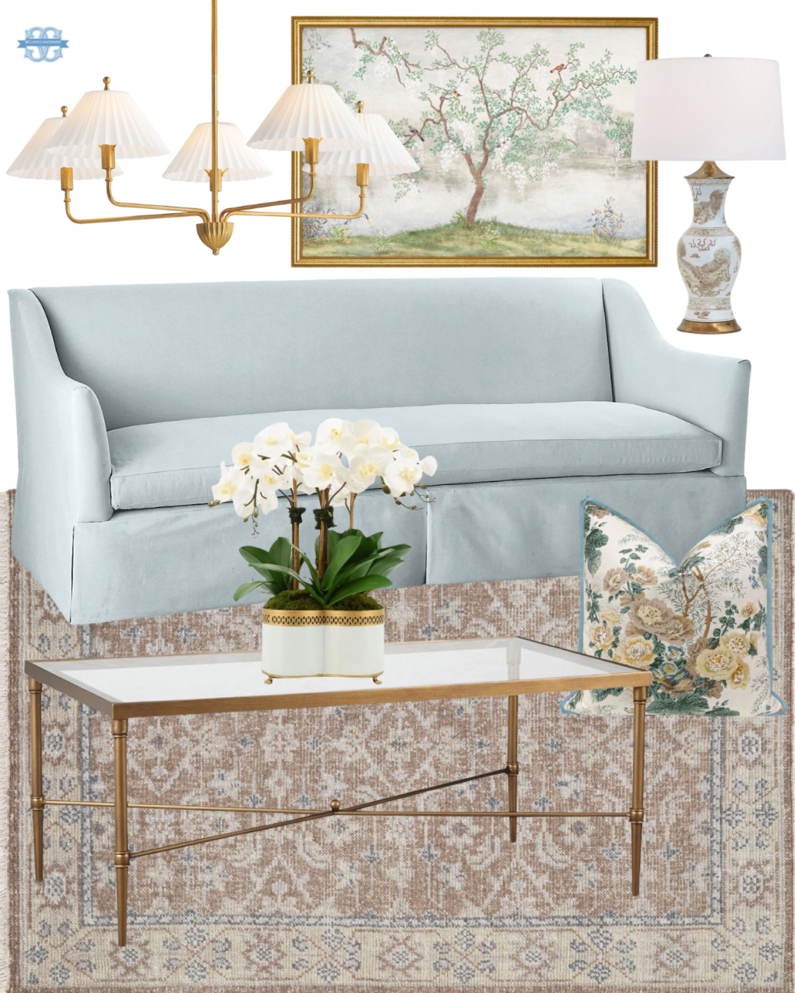 Classic grandmillennial living room inspo!🩵 Sofa is shown in the “Queens Velvet Sky” Fabric!

Home Decor, Sofa, Coffee Table, Rug, Living Room Decorr

#LTKHome