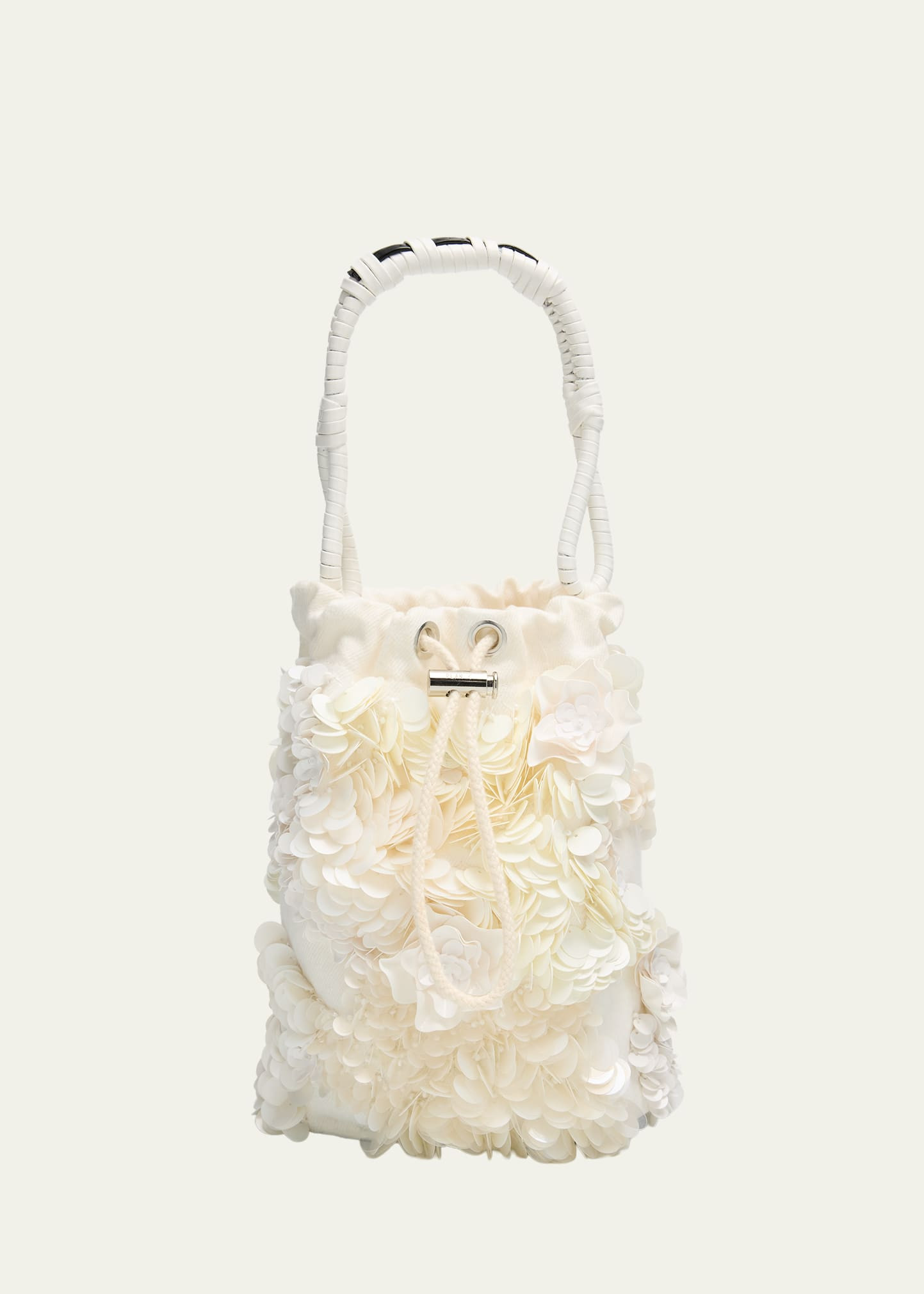 Plan C Sequin Floral Applique Bucket Bag | Bergdorf Goodman