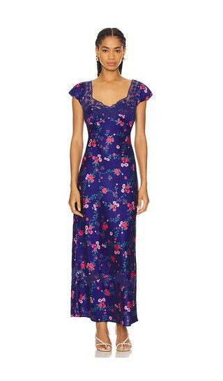 Free People Butterfly Babe Midi Dress in Navy. - size XS | Revolve Clothing (Global)